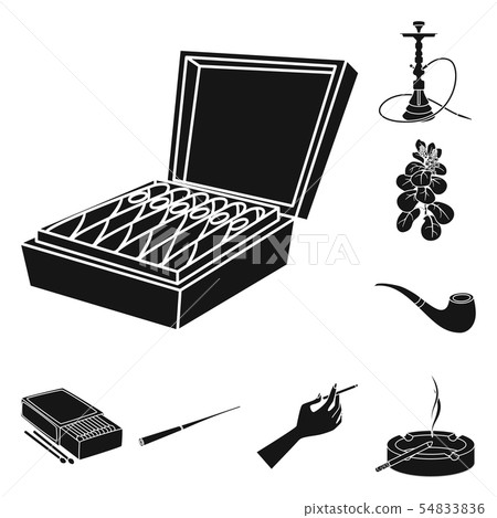 Vector design of anti and habit symbol. Collection of anti and tobacco stock symbol for web. 54833836