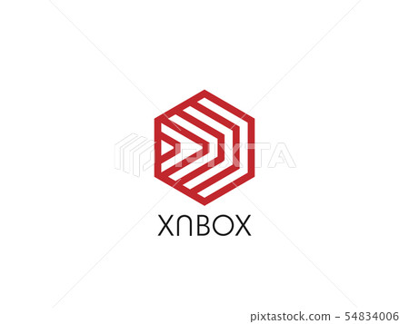 abstract arrow in hexagon polygon box shape logo - Stock Illustration ...