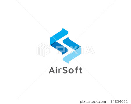 initial letter S logo. abstract air flow flight initial letter S logo. abstract air flow flight 54834031