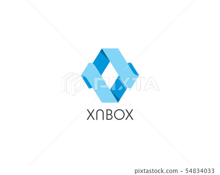 abstract arrow geometric hexagonal cube box logo 54834033