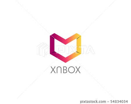 Abstract geometric letter M logo template with Abstract geometric letter M logo template with 54834034
