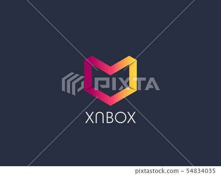 Abstract geometric letter M logo template with Abstract geometric letter M logo template with 54834035