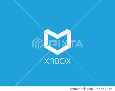 Abstract geometric letter M logo template with 54834036