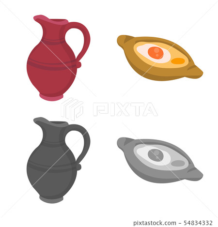 Isolated object of culture and sightseeing sign. Collection of culture and originality stock vector 54834332