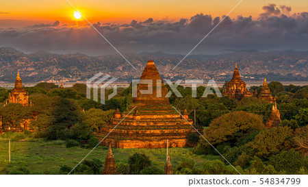 Ancient temple in Bagan after sunset, Myanmar Ancient temple in Bagan after sunset, Myanmar 54834799