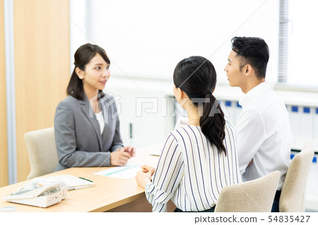 Young couple (consulting) Young couple (consulting) 54835427