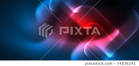 Blue neon round shapes techno background Blue neon round shapes techno background 54836241