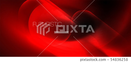 Neon glowing techno lines, hi-tech futuristic abstract background template Neon glowing techno lines, hi-tech futuristic abstract background template 54836258