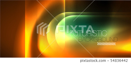 Neon glowing techno lines, hi-tech futuristic abstract background template 54836442