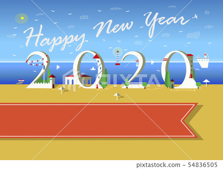 Happy New Year 2020. White Houses Happy New Year 2020. White Houses 54836505