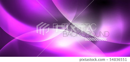 Shiny neon color light with circles abstract background 54836551