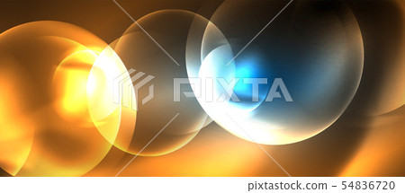 Blue neon bubbles and circles abstract background, futuristic magic techno design Blue neon bubbles and circles abstract background, futuristic magic techno design 54836720
