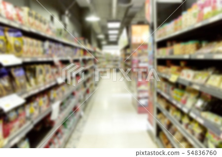 Empty supermarket blurry for background Empty supermarket blurry for background 54836760