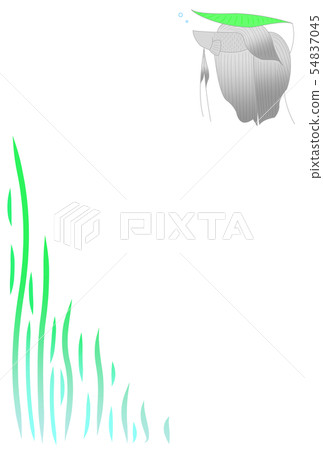 實心框架休息（垂直·黑色·無表情） 54837045