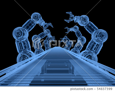 x-ray robot arm with conveyor line 54837399