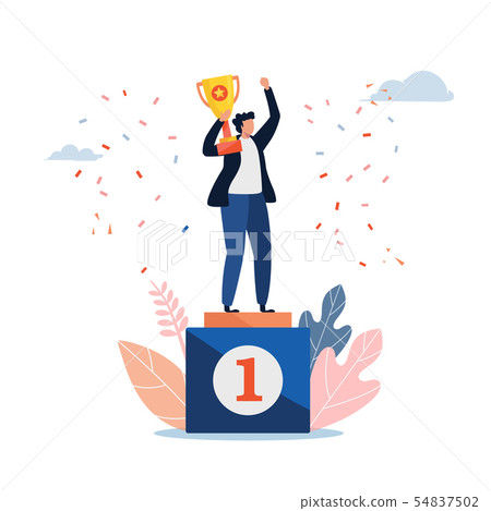 The man standing on a winners 54837502