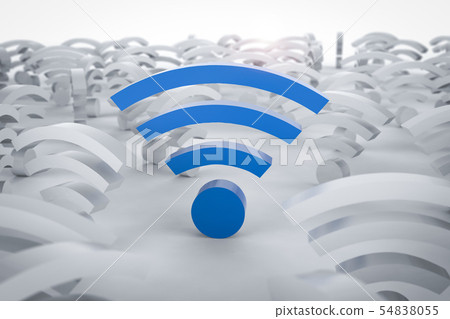 blue wi-fi sign 54838055