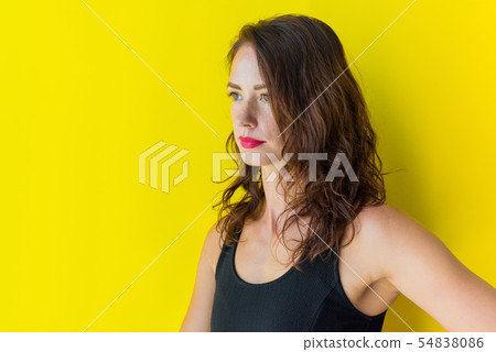 Young woman in black gress mourns. Human emotions Young woman in black gress mourns. Human emotions 54838086