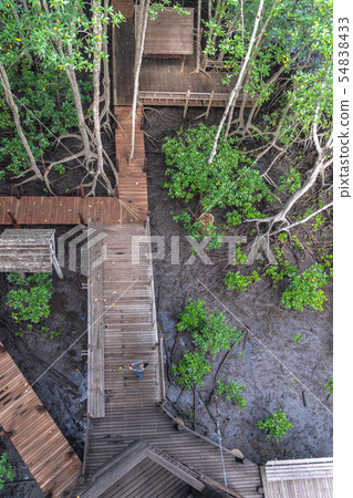 top view lady sitting on balcony 54838433