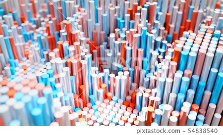 The background of the multi-colored cylinders is chaotic The background of the multi-colored cylinders is chaotic 54838540
