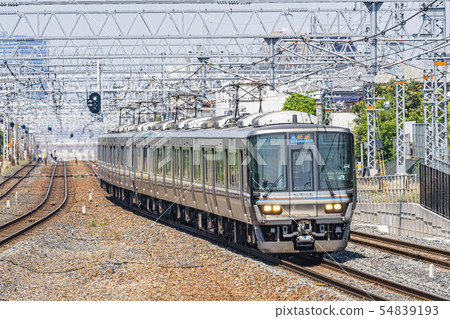 Commuter train running image 54839193