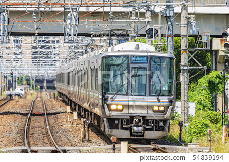 Commuter train running image Commuter train running image 54839194