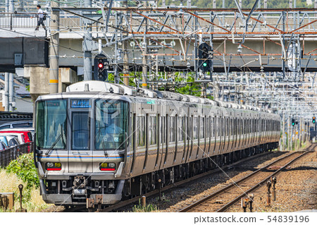 Commuter train running image 54839196