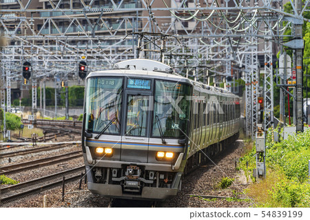 Commuter train running image 54839199