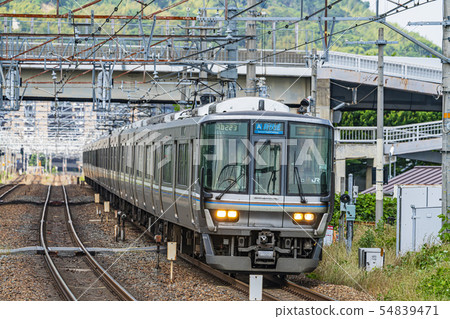 Commuter train running image 54839471