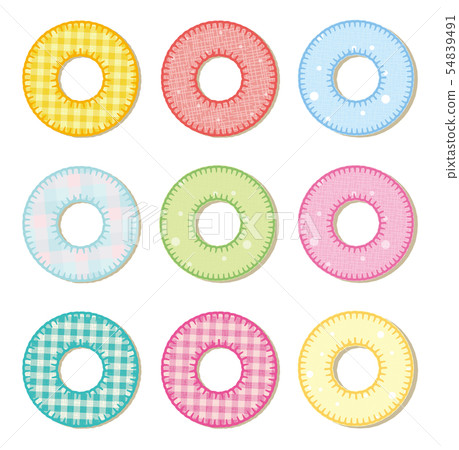 Applique-style frame set round donut Applique-style frame set round donut 54839491