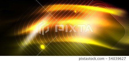 Neon square shapes lines on glowing light background Neon square shapes lines on glowing light background 54839627
