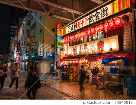 東京 上野 繁華的市區 照片素材 圖片 圖庫