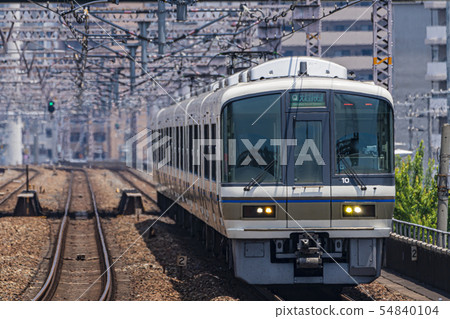 Commuter train running image 54840104
