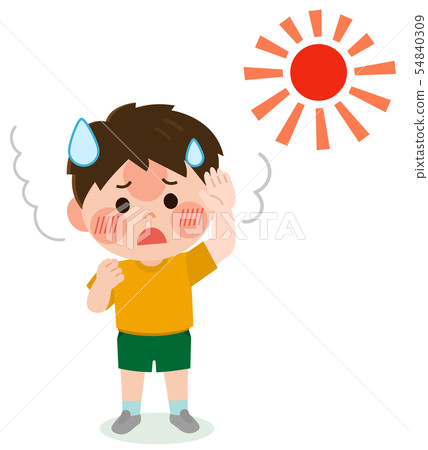 Boy heat stroke I degree illustration - Stock Illustration [54840309 ...