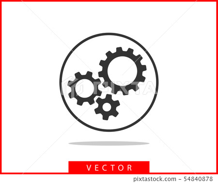 Metal gears and cogs vector. Gear icon flat - Stock Illustration ...