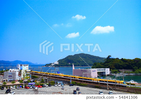 Townscape of Toba City and Kintetsu Train 54841306