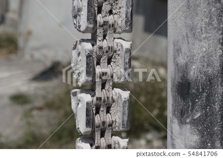 Closeup white chain link. Closely and inseparably Closeup white chain link. Closely and inseparably 54841706