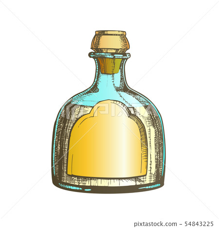 Color Blown Classic Mexican Tequila Glass Bottle Vector 54843225
