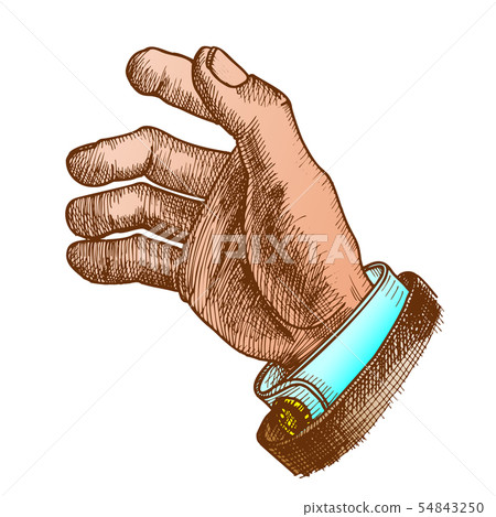 Businessman Hand Make Gesture Color Vector 54843250
