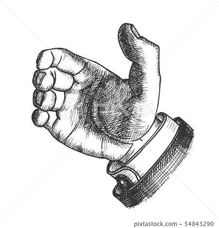 Male Hand Make Gesture Palm Finger Doodle Vector Male Hand Make Gesture Palm Finger Doodle Vector 54843290