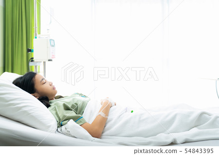 Asian lady sleep and patient in hospital 54843395