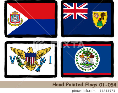 Hand-drawn flag icon, Flag of Sint Maarten, Flag of Turks and Caicos Islands, Flag of Virgin Islands, Belize 54843573