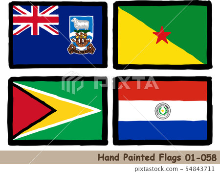 Hand drawn flag icon, Flag of Falkland Islands, Flag of Guiana, Flag of Guyana, Flag of Paraguay 54843711