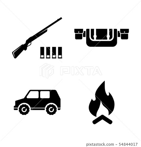 Safari Hunting. Simple Related Vector Icons 54844017