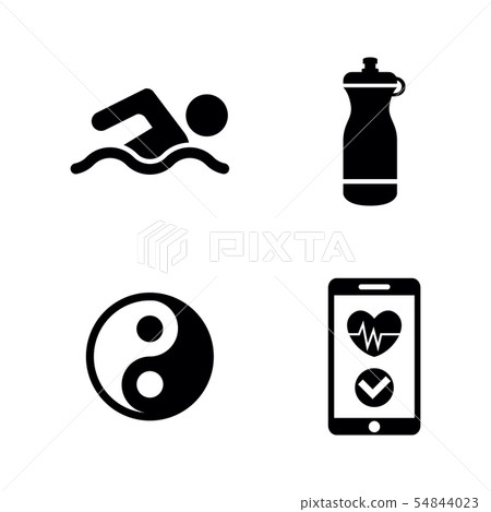 Healthy Lifestyle. Simple Related Vector Icons Healthy Lifestyle. Simple Related Vector Icons 54844023