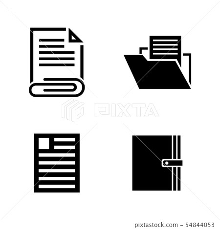 Office Documents. Simple Related Vector Icons - Stock Illustration ...