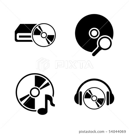 Musical Compact Disk. Simple Related Vector Icons 54844069