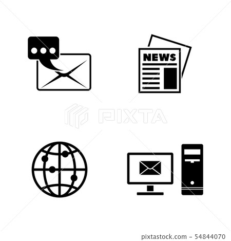 Postal Communication. Simple Related Vector Icons 54844070