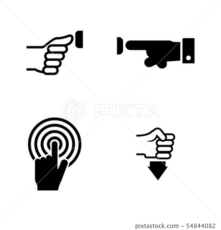Buttons and hand. Simple Related Vector Icons 54844082