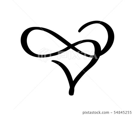 Romantic infinity calligraphy vector Heart love... - Stock Illustration ...